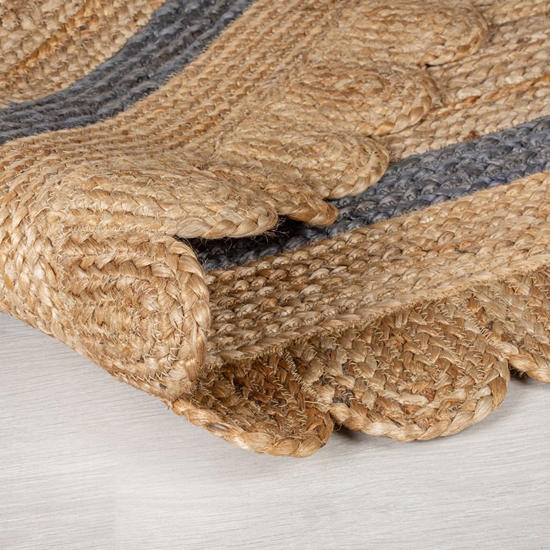 Jute floor rug - Grazo Natural/Grey