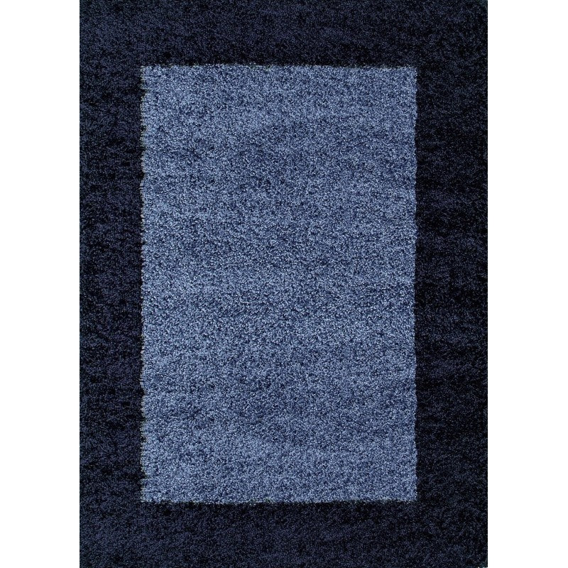 High-pile floor rug - Edge Blue