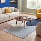 Geometric Rug – Swing Circles Blue/Brown