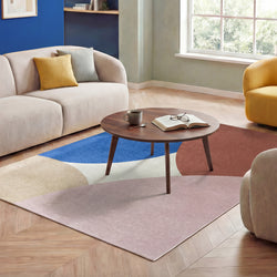 Geometric Rug – Swing Circles Blue/Pink