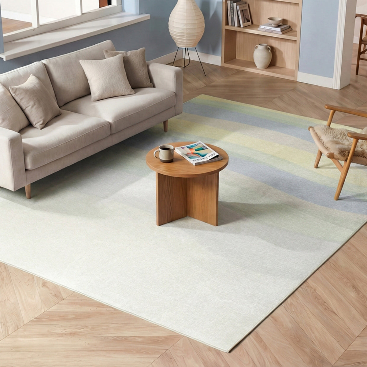 Geometric Rug – Swing Waves Blue/Green