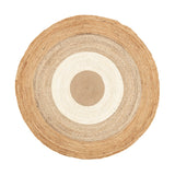 Round Jute Rug - Mirai Border White/Natural