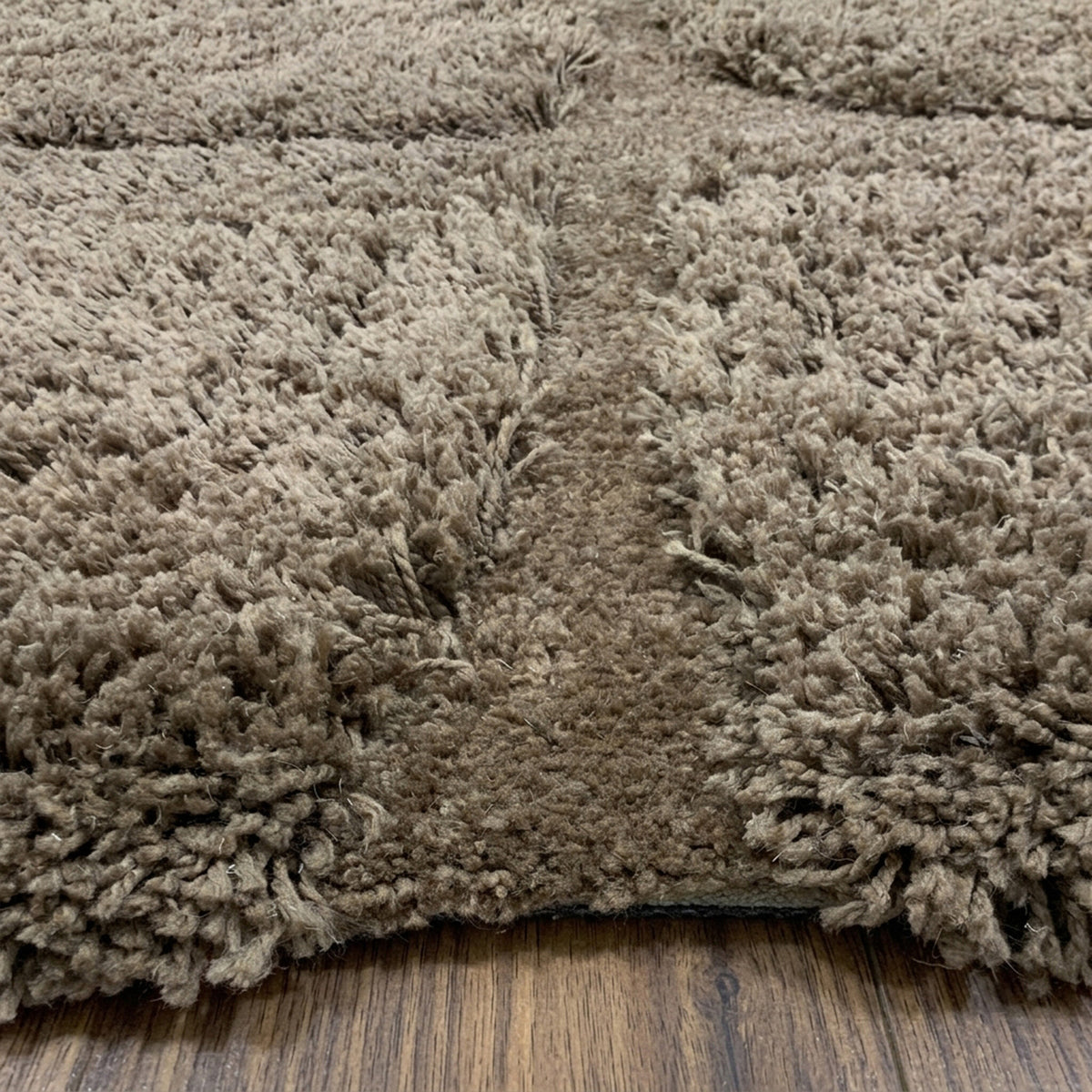 Organic rug - Odette Grid Brown