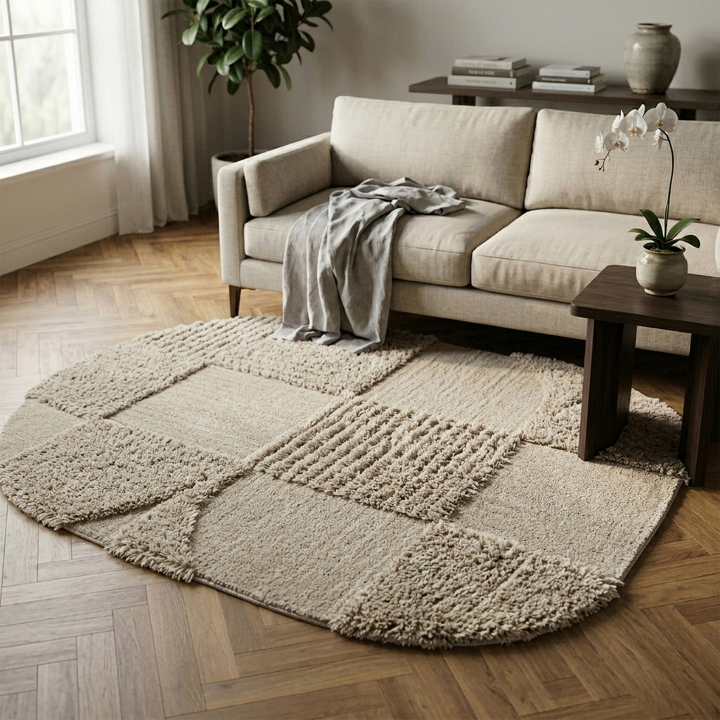 Organic rug - Odette Shapes Taupe