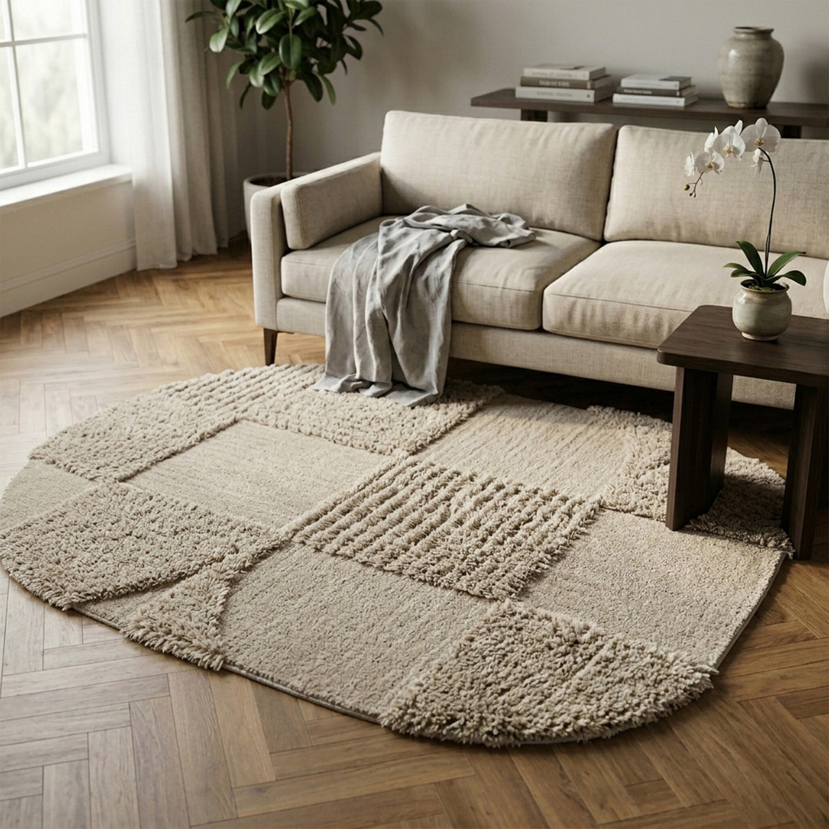 Organischer Teppich - Odette Shapes Taupe