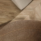Organic rug - Isara Border Brown