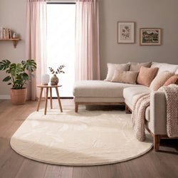 Oval Low-Pile Rug – Cozy Cream