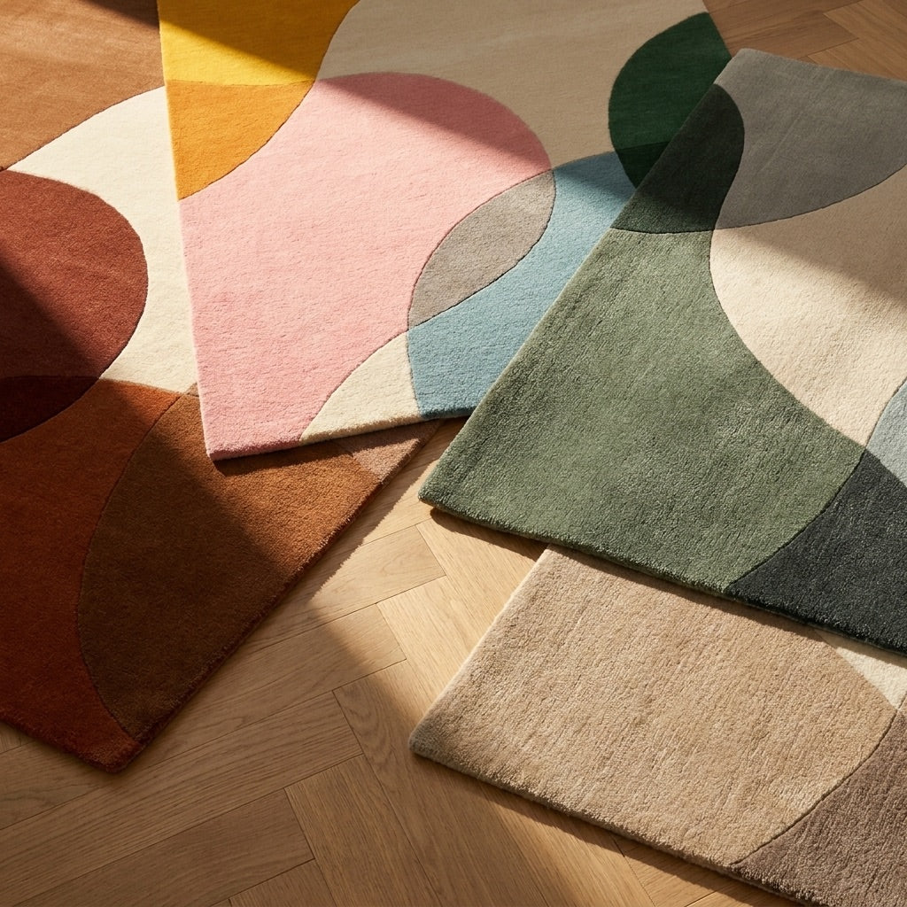 Wool Abstract Rug - Clarice Terracotta