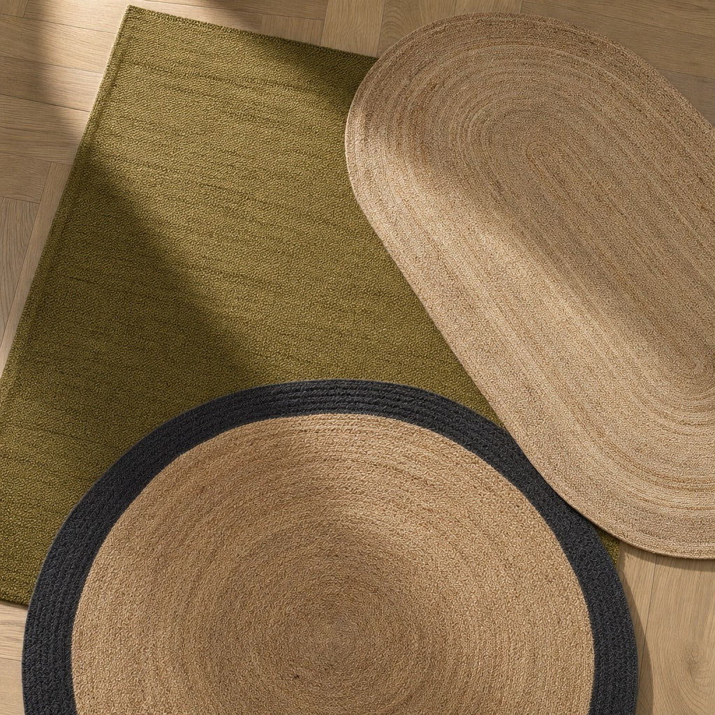 Jute Rug - Fair Round Natural/Black