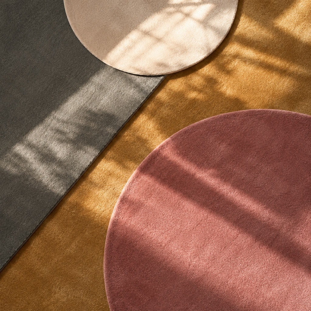 Round washable rug - Clean Rust