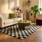 Retro Rug - Gambit Black/White