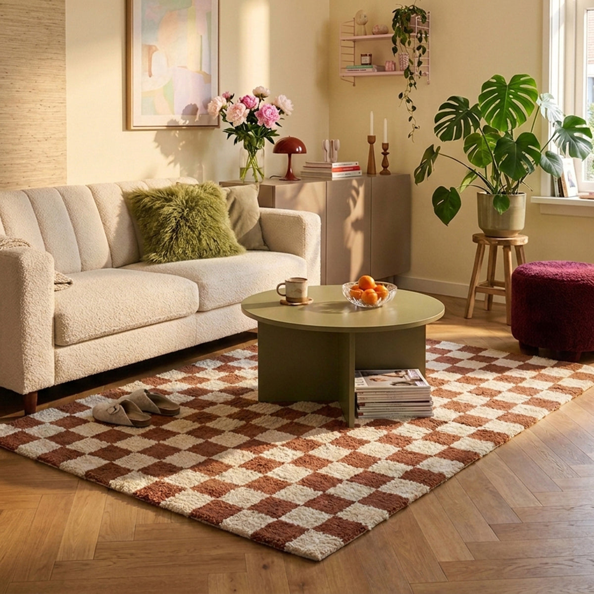 Retro Rug - Gambit Brown/White
