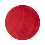Round Washable Rug - Vivid Red