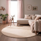 Round Low-Pile Rug - Cozy Cream