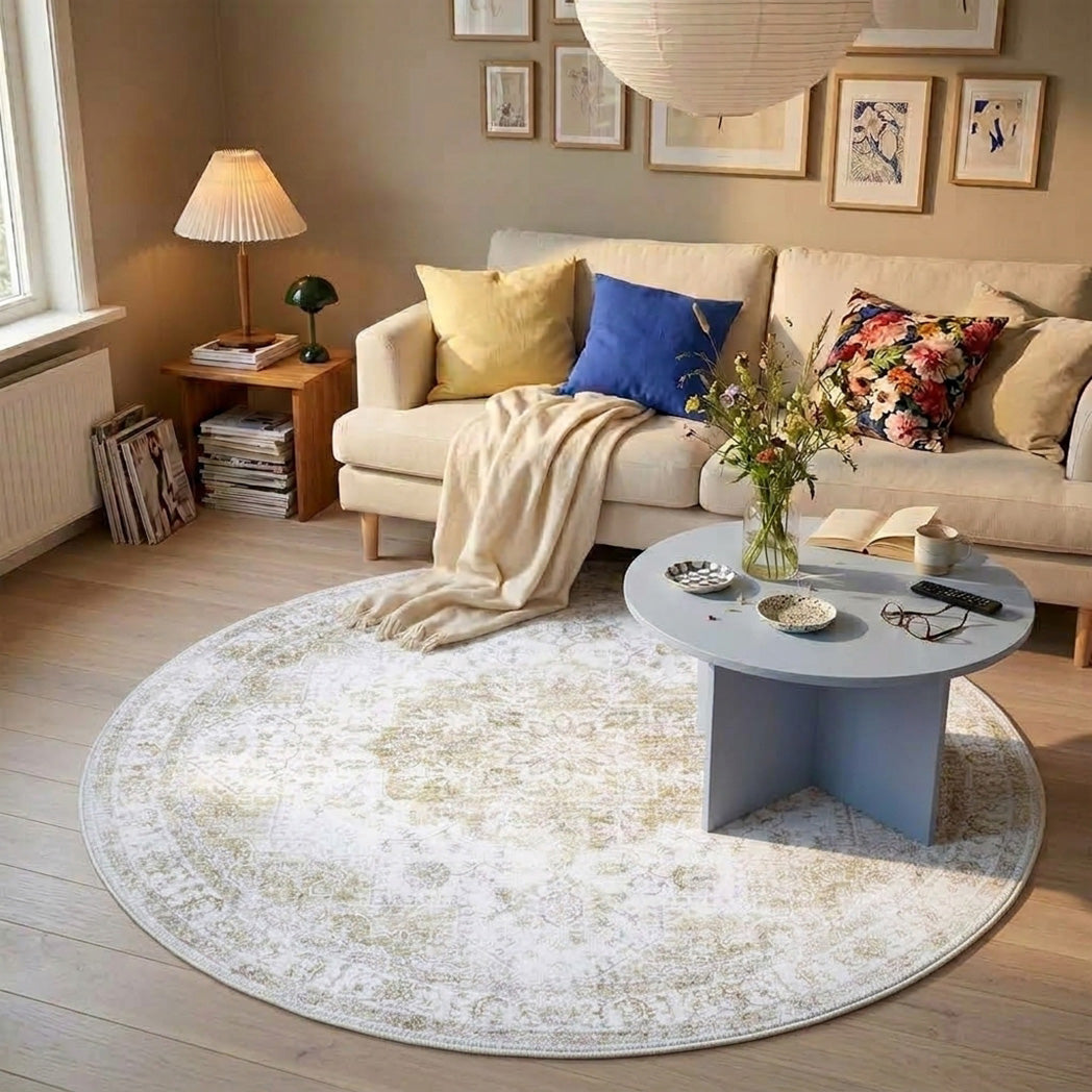 Round Vintage Rug - Lago Green