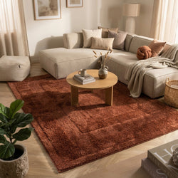 Scandinavian Rug - Lova Border Terracotta