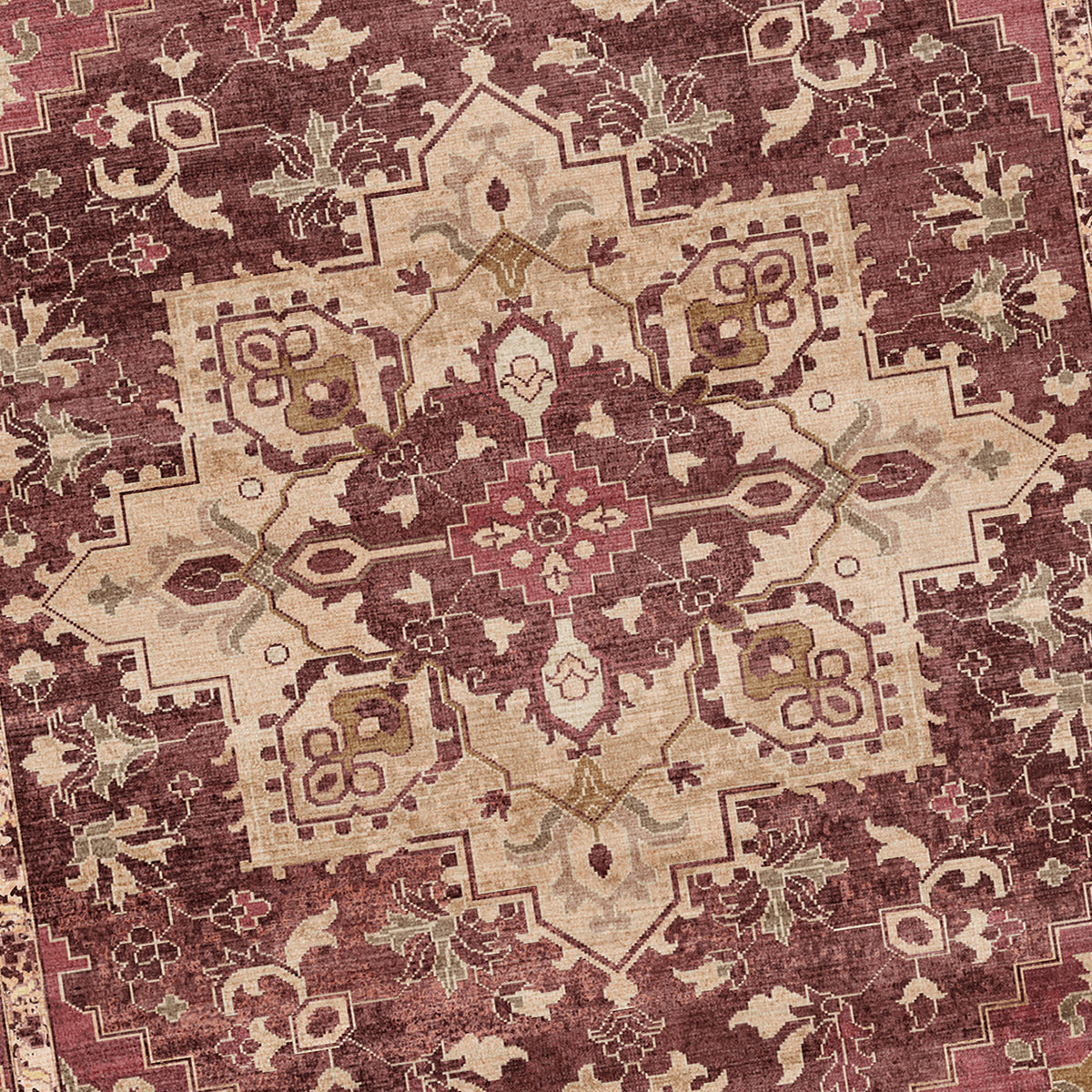 Vintage-Teppich - Sage Medallion Red