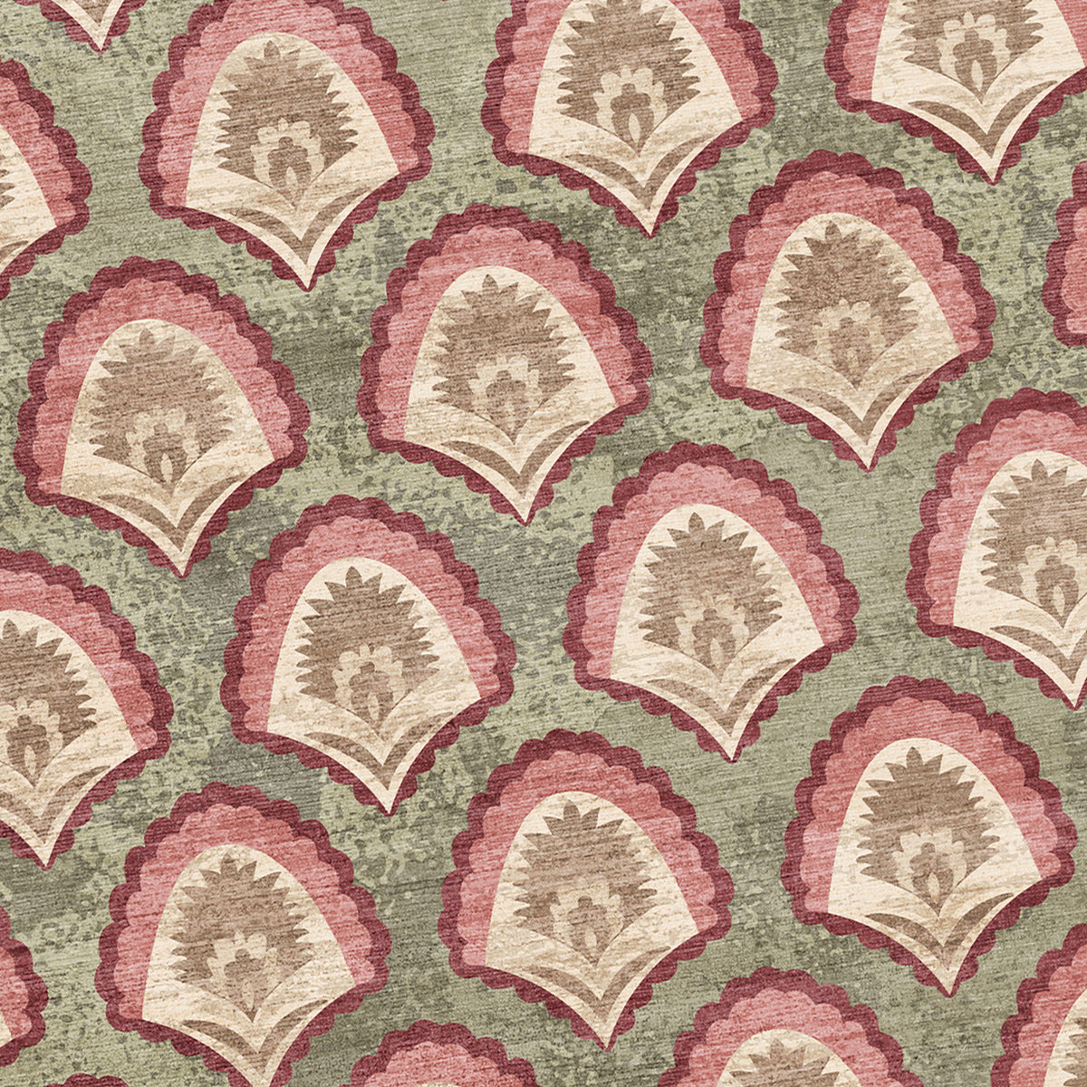 Vintage-Teppich - Sage Pattern Green