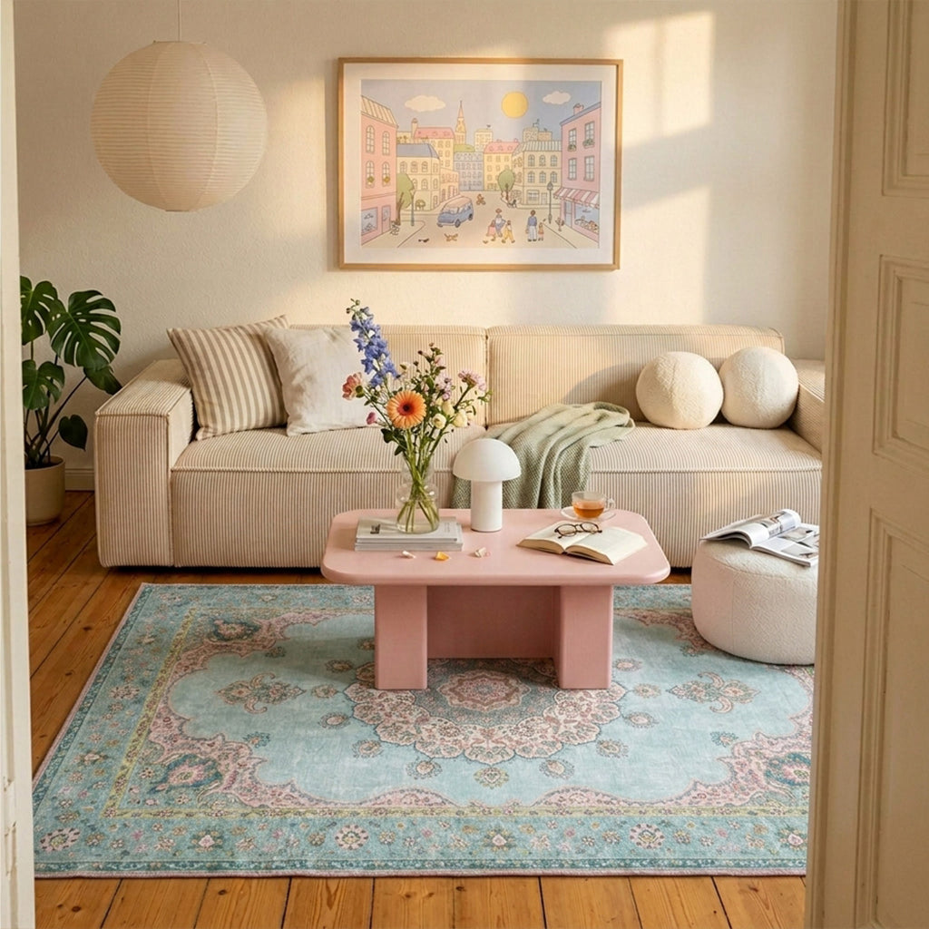 Vintage Rug - Lily Medallion Light Blue