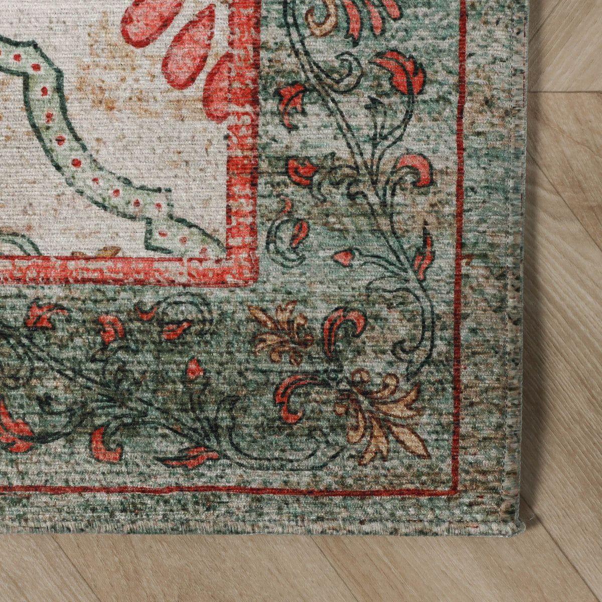 Vintage rug - Sage Grid Green