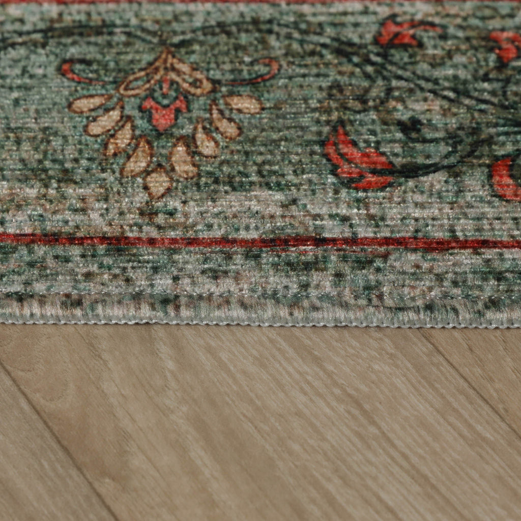 Vintage rug - Sage Grid Green