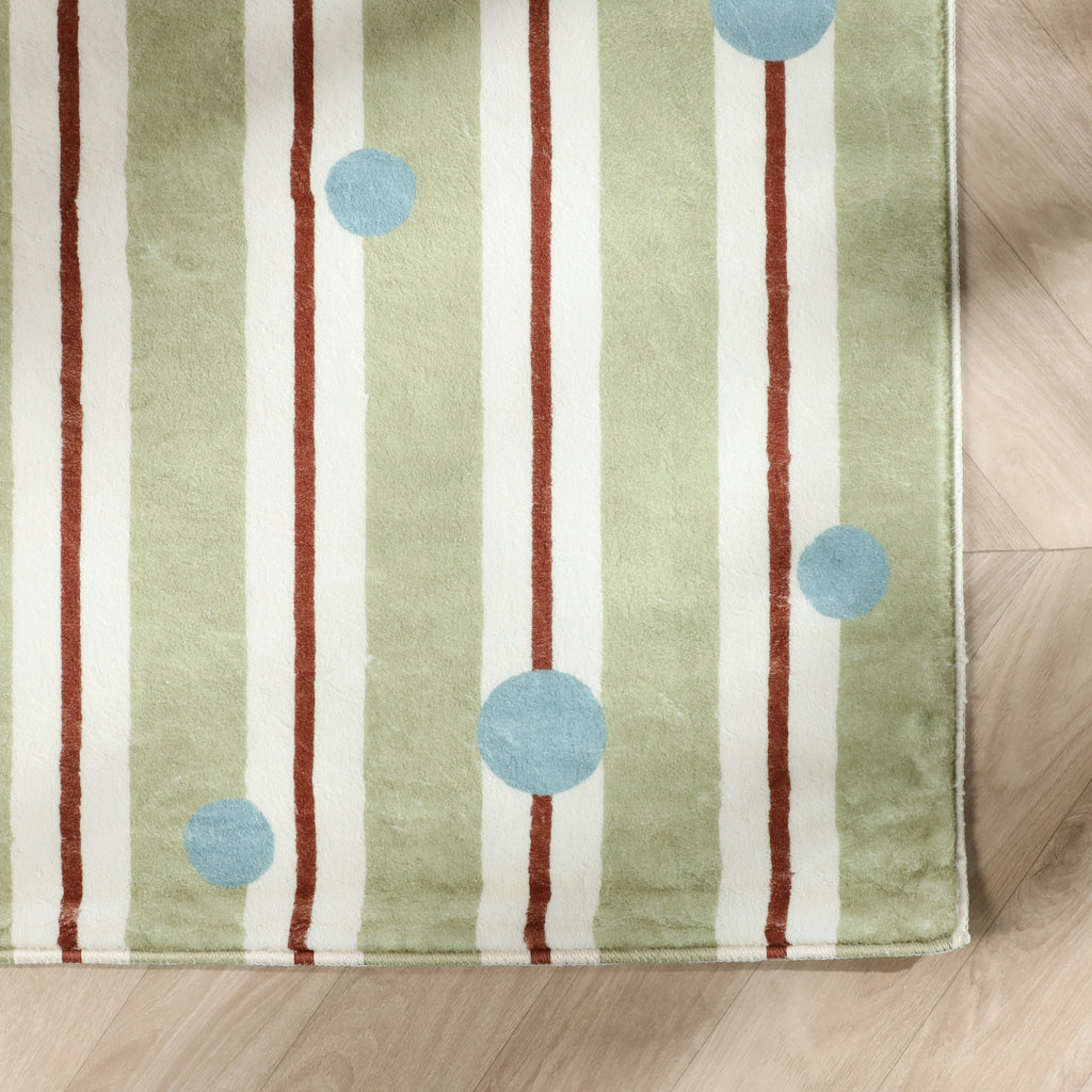 Washable children’s rug - Billy Dots Green