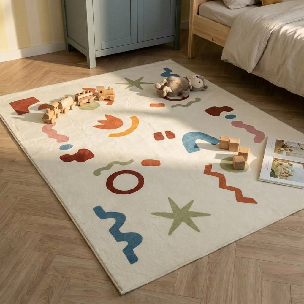 Washable children’s rug - Billy Shapes Multicolor