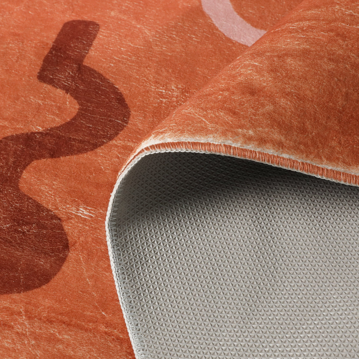 Washable children’s rug - Billy Shapes Terracotta