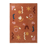 Washable children’s rug - Billy Shapes Terracotta