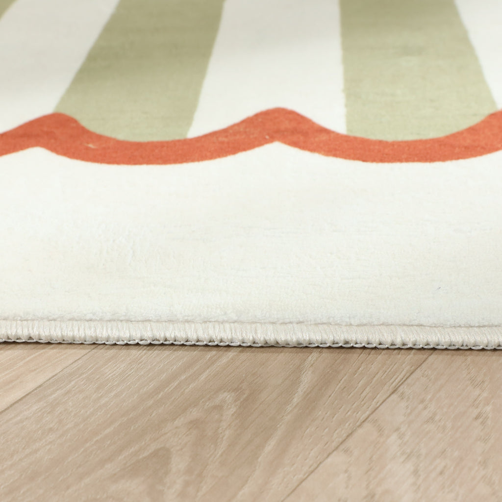 Washable children’s rug - Billy Stripes Green