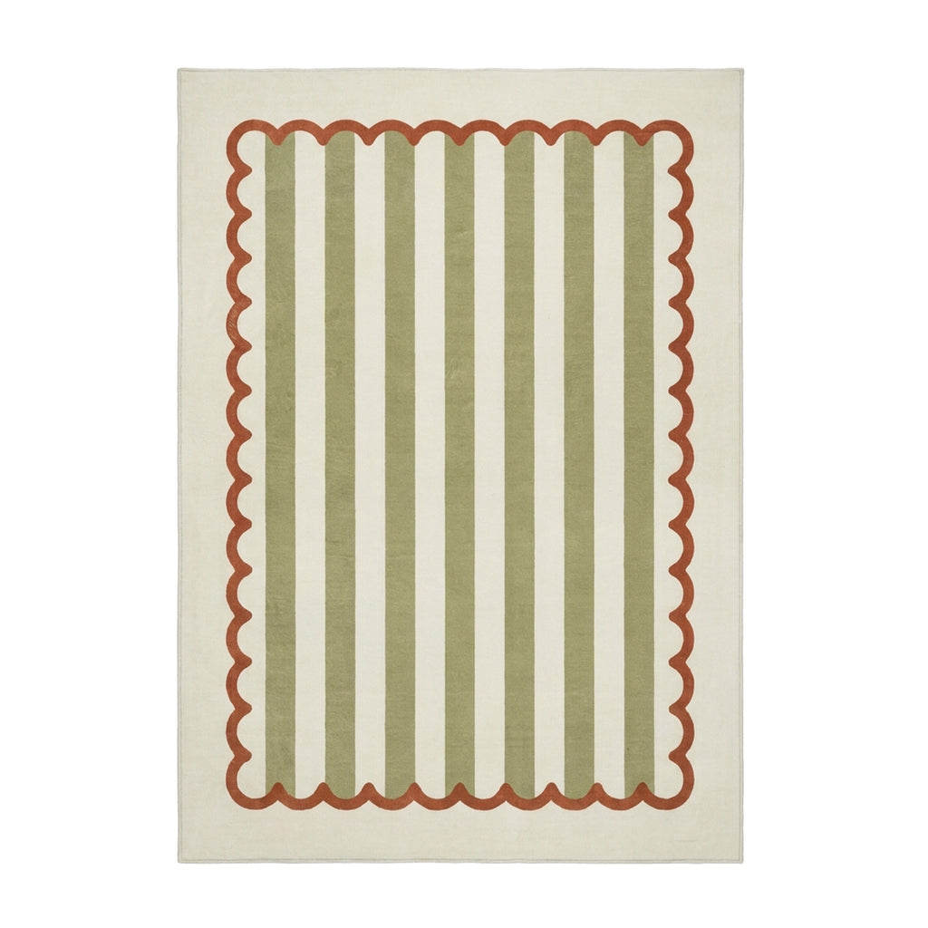 Washable children’s rug - Billy Stripes Green