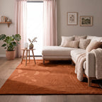 Soft Low-Pile Rug – Cozy Terracotta